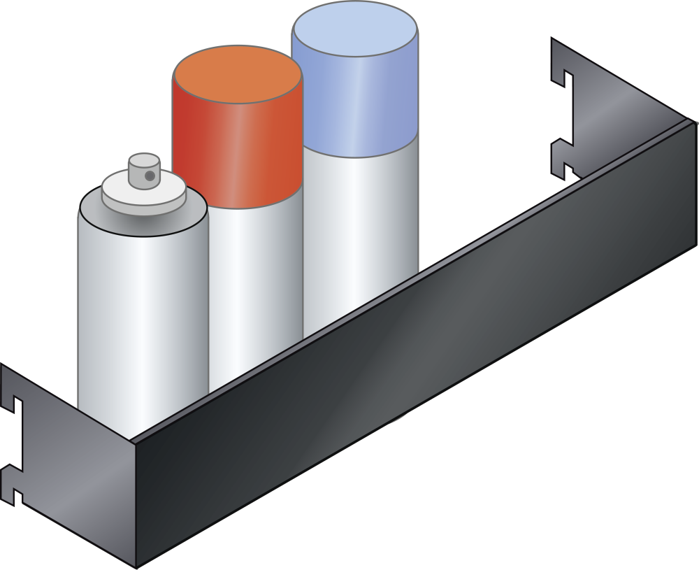 Supporto per bombole spray (LxPxA) 380x74x70mm