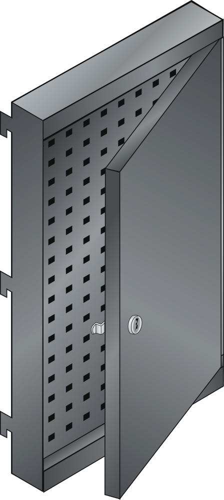 Parete forata con porta a destra (LxPxA) 380x50x667mm