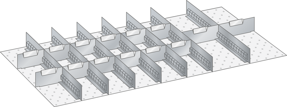 Kit Parois s&eacute;paration et Plaquettes s&eacute;paratrices 54x27E (LxPxFH) 918x459x100mm