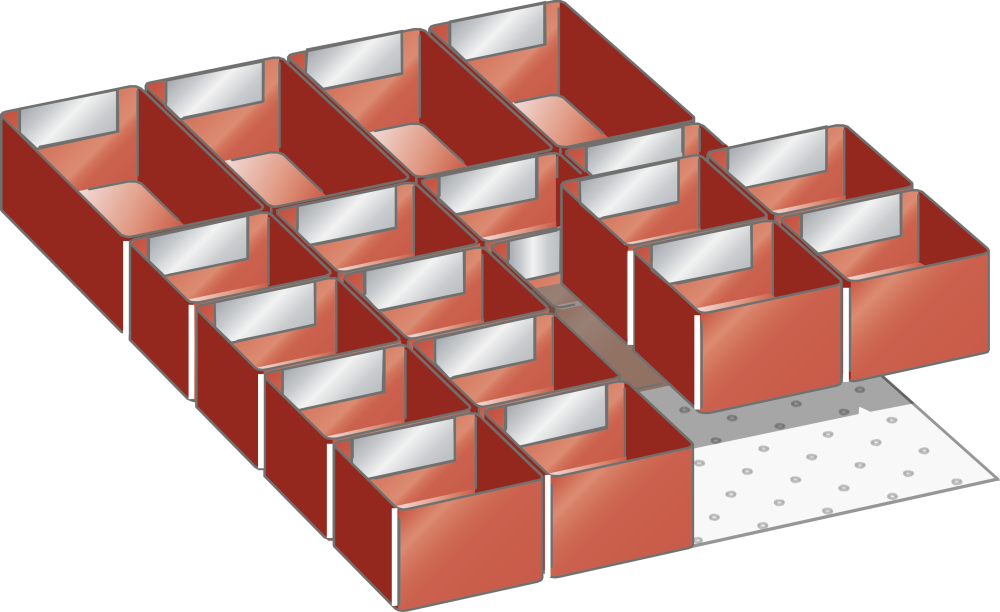Juego Cajas pl&aacute;sticas 18x27E (AxPxA) 306x459x50mm