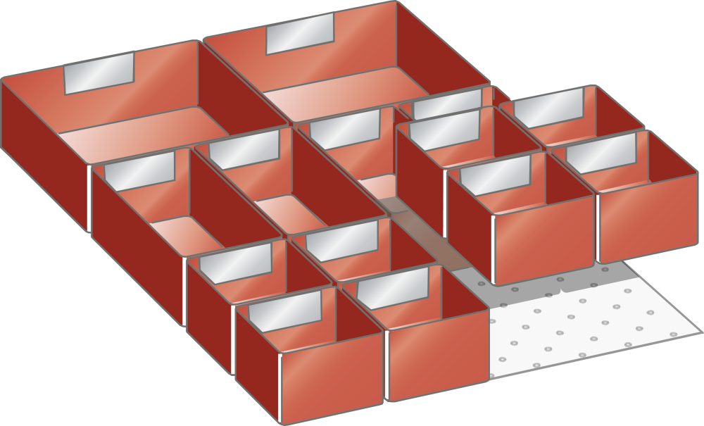 Juego Cajas pl&aacute;sticas 18x27E (AxPxA) 306x459x50mm