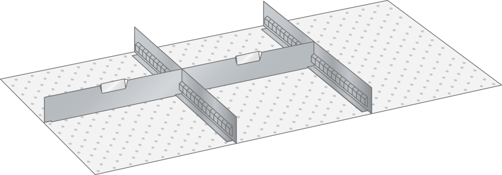 Kit Parois s&eacute;paration et Plaquettes s&eacute;paratrices 54x27E (LxPxFH) 918x459x100mm