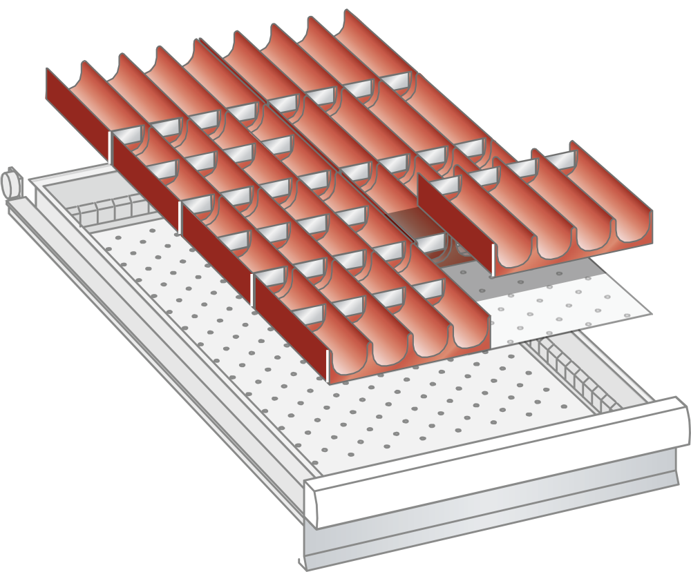Kit Godets 18x36E (LxPxFH) 306x612x50mm