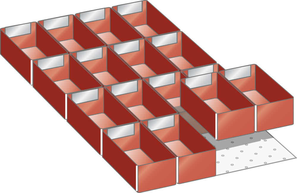 Kit Bacs en plastique 18x36E (LxPxFH) 306x612x50mm
