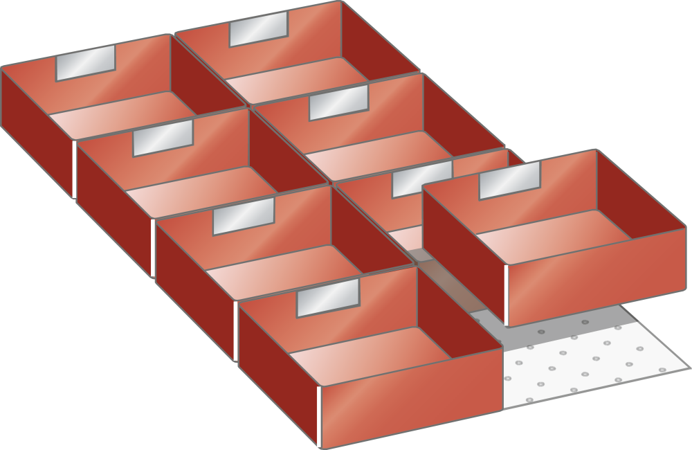 Kit Bacs en plastique 18x36E (LxPxFH) 306x612x50mm