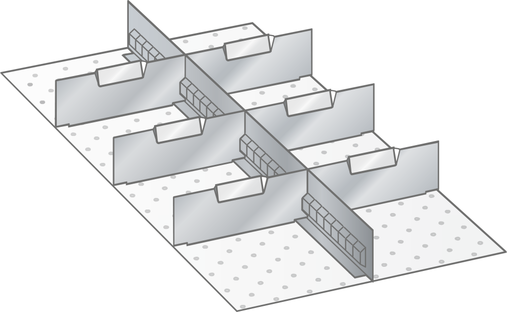 Kit Parois s&eacute;paration et Plaquettes s&eacute;paratrices 18x36E (LxPxFH) 306x612x50mm