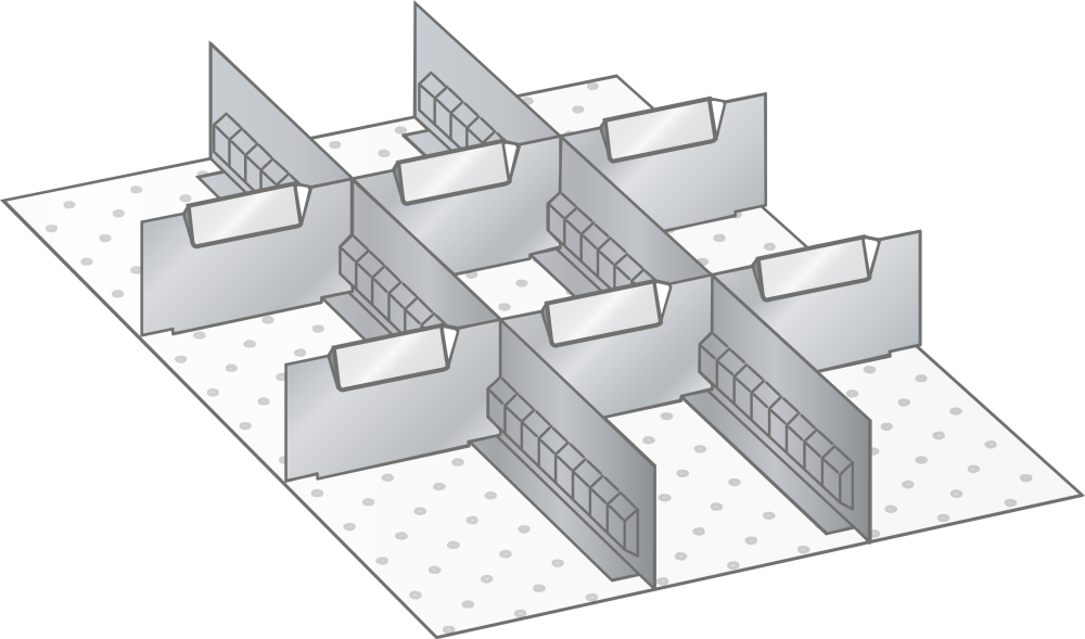 Juego Paredes ranuradas y Separadores 18x27E (AxPxA) 306x459x50mm