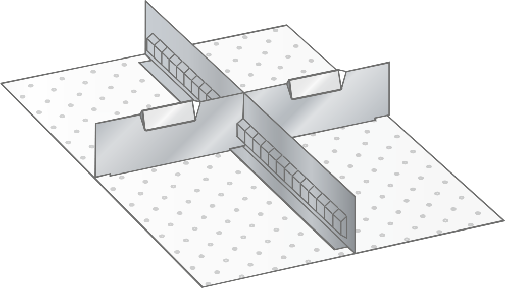 Juego Paredes ranuradas y Separadores 18x27E (AxPxA) 306x459x50mm
