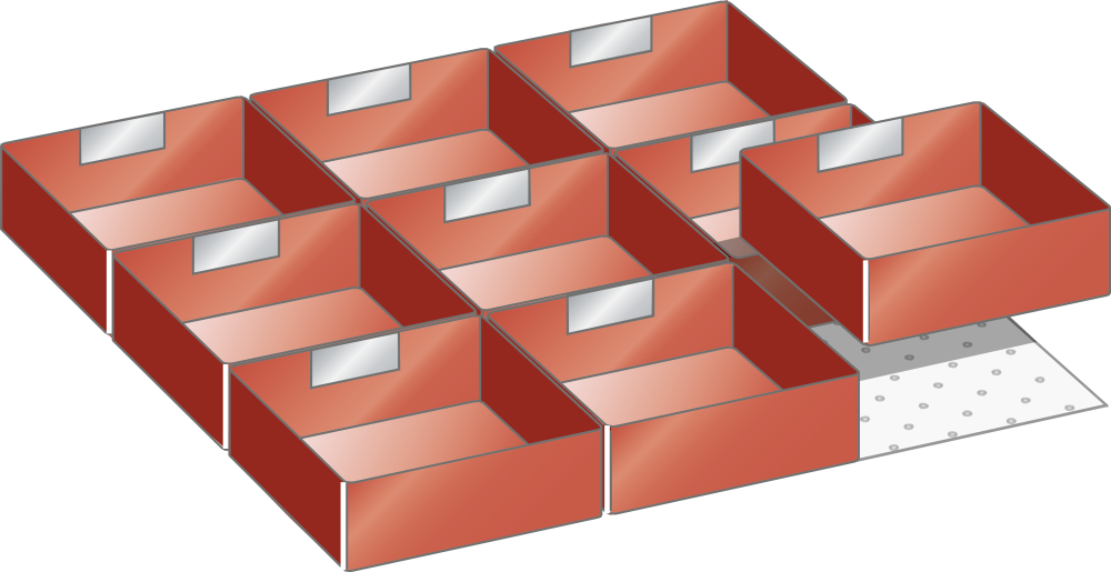 Set Einsatzk&auml;sten 27x27E (BxTxFH) 459x459x50mm