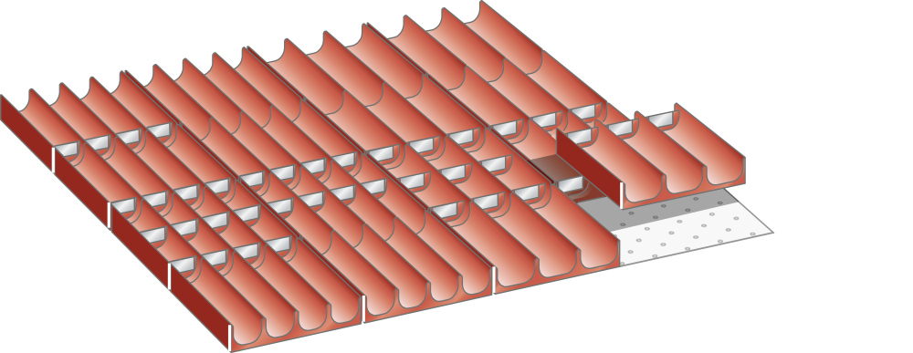 Set Mulden 36x36E (BxTxFH) 612x612x50mm