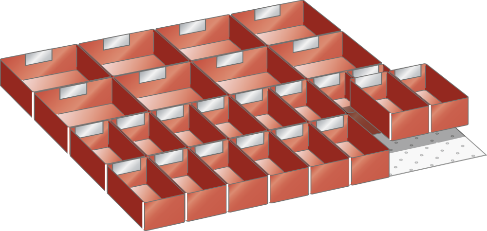 Juego Cajas pl&aacute;sticas 36x36E (AxPxA) 612x612x100mm