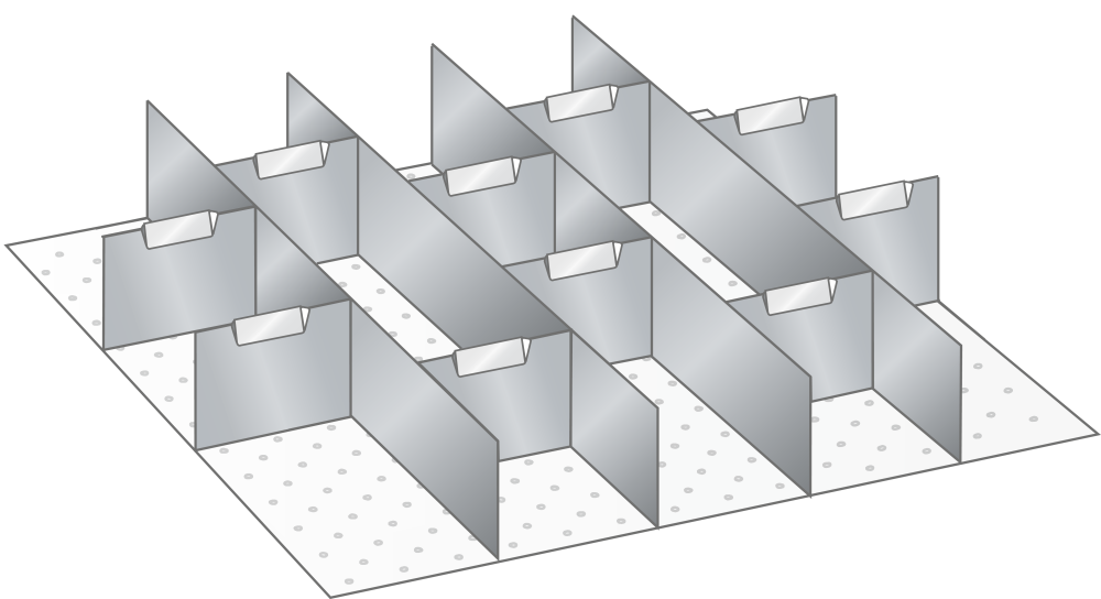 Kit parois &agrave; fentes et plaquettes s&eacute;paratrices (LxPxFH) 500x600x100mm