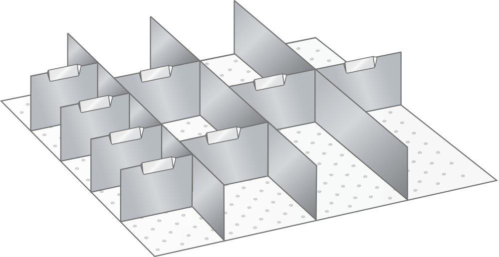 Kit parois &agrave; fentes et plaquettes s&eacute;paratrices (LxPxFH) 500x600x100mm