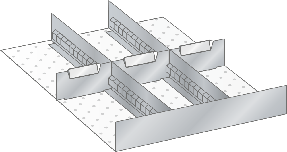Set Schlitzw&auml;nde und Trennbleche (BxTxFH) 357x459x95mm