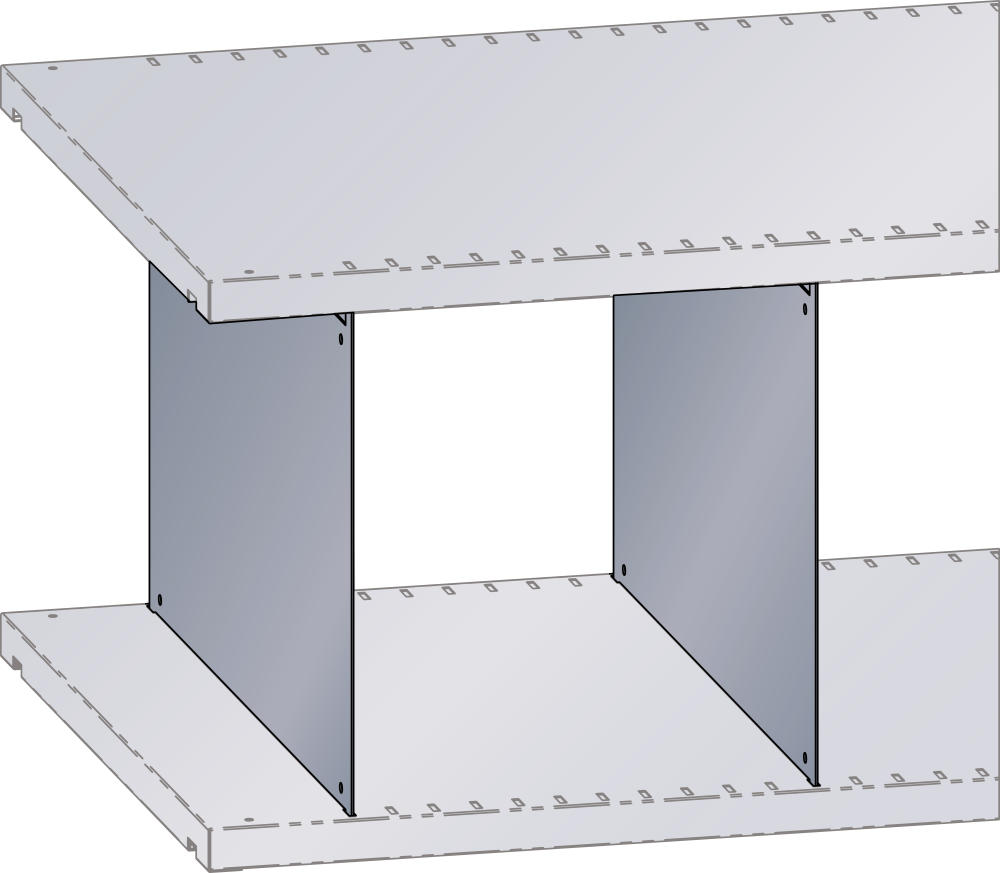 Separadores de repisas L1006 (PxA) 500x250mm 10 uds. N6502