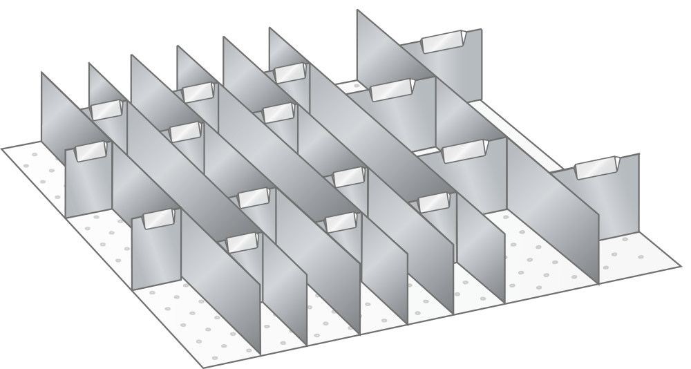 Kit parois &agrave; fentes et plaquettes s&eacute;paratrices (LxPxFH) 500x600x100mm