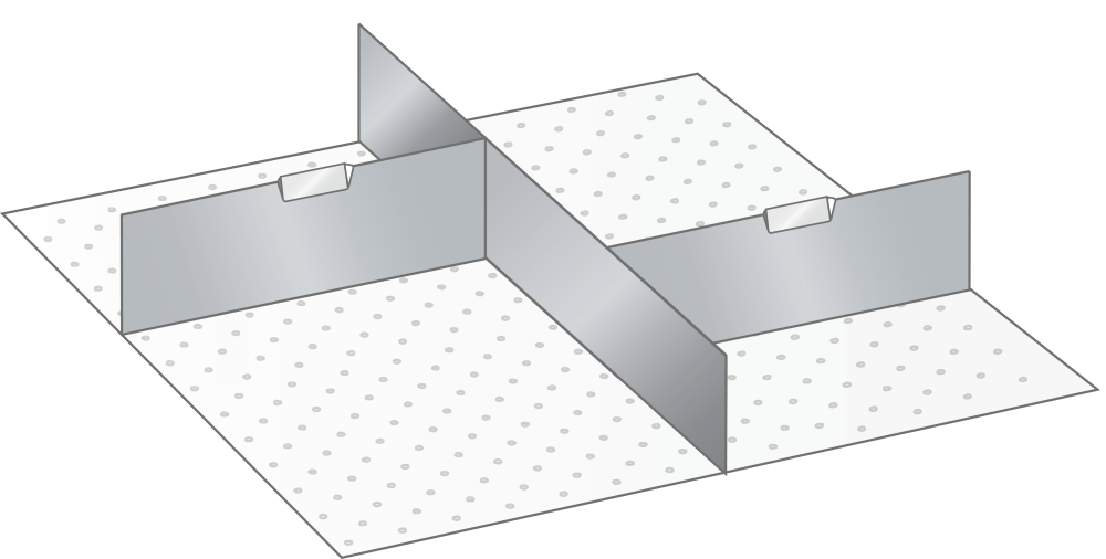 Kit parois &agrave; fentes et plaquettes s&eacute;paratrices (LxPxFH) 500x600x150mm