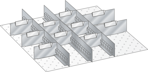 Slotted dividers and metal separators 41.475.000