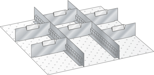 Slotted dividers and metal separators 41.478.000