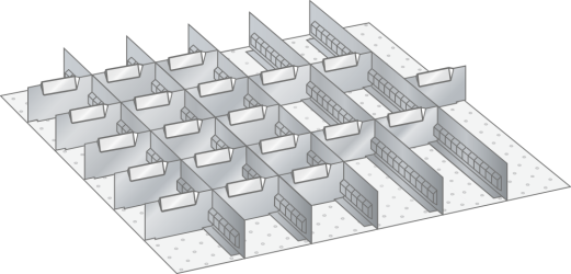 Slotted dividers and metal separators 100.329.000