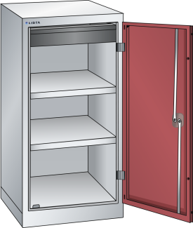 Immagine 1: Armadio con porte battente (LxPxA) 500x580x1000mm KEY Lock R7035/R3003