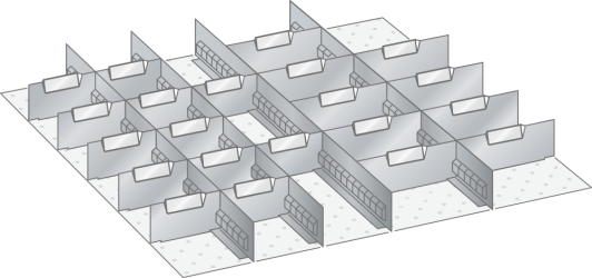 Slotted dividers and metal separators 100.333.000