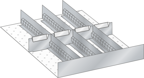 Set Slotted partitions and Metal dividers (WxDxFH) 357x459x95mm