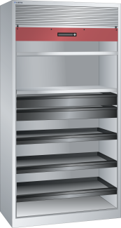 Image 1: Roller shutter cabinet (WxDxH) 1000x580x1950mm KEY Lock R7035/R3003