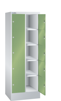 Image 1: Compartment cabinet (WxDxH) 610x500x1695mm 2x5 compartments R7035/R6011