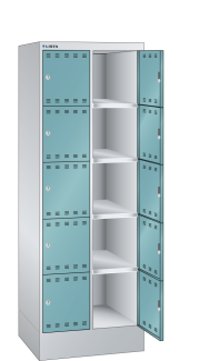 Immagine 1: Armadio a scomparti (LxPxA) 610x500x1695mm 2x5 scomparti R7035/R5018