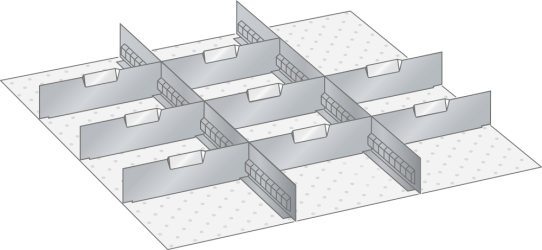 Slotted dividers and metal separators 100.348.000