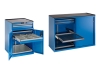 Drawer cabinets with hinged or sliding doors