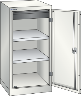 Immagine 1: Armadio con porte battente (LxPxA) 500x580x1000mm KEY Lock R9002