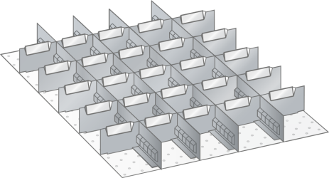 Slotted dividers and metal separators 100.236.000