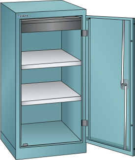 Image 1: Hinged door cabinet (WxDxH) 500x580x1000mm KEY Lock R5018