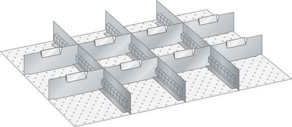 Slotted dividers and metal separators 100.314.000